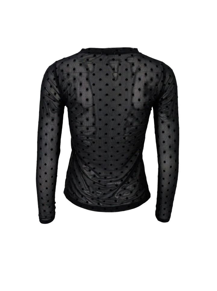 Black Colour - Jennie dotted mesh bluse