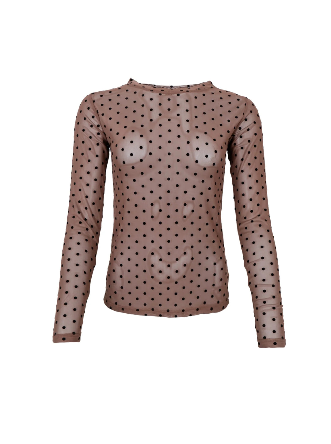 Black Colour - Jennie dotted mesh bluse