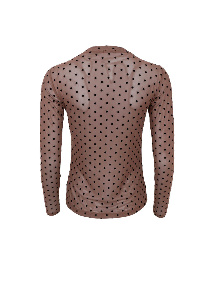 Black Colour - Jennie dotted mesh bluse
