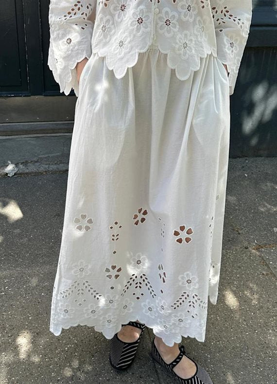 Sissel Edelbo - Trine Nederdel - White Cutwork - Onesize