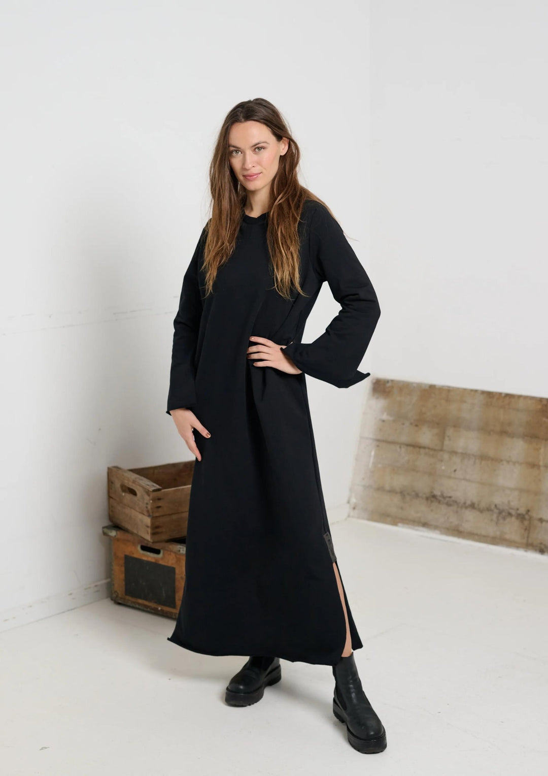 Henriette Steffensen - Kaftan Kjole - Sort