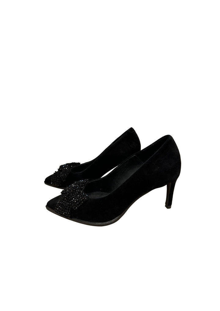 Pavement - Kamilla Bow Stiletter - Black Suede