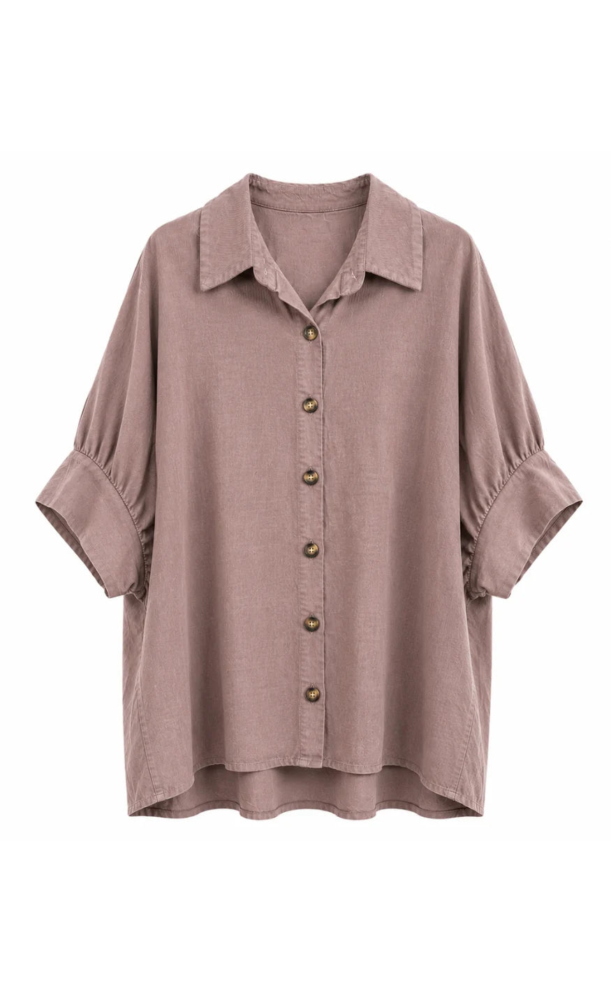 Marta - Kaori Shirt - Tortora  - ONESIZE
