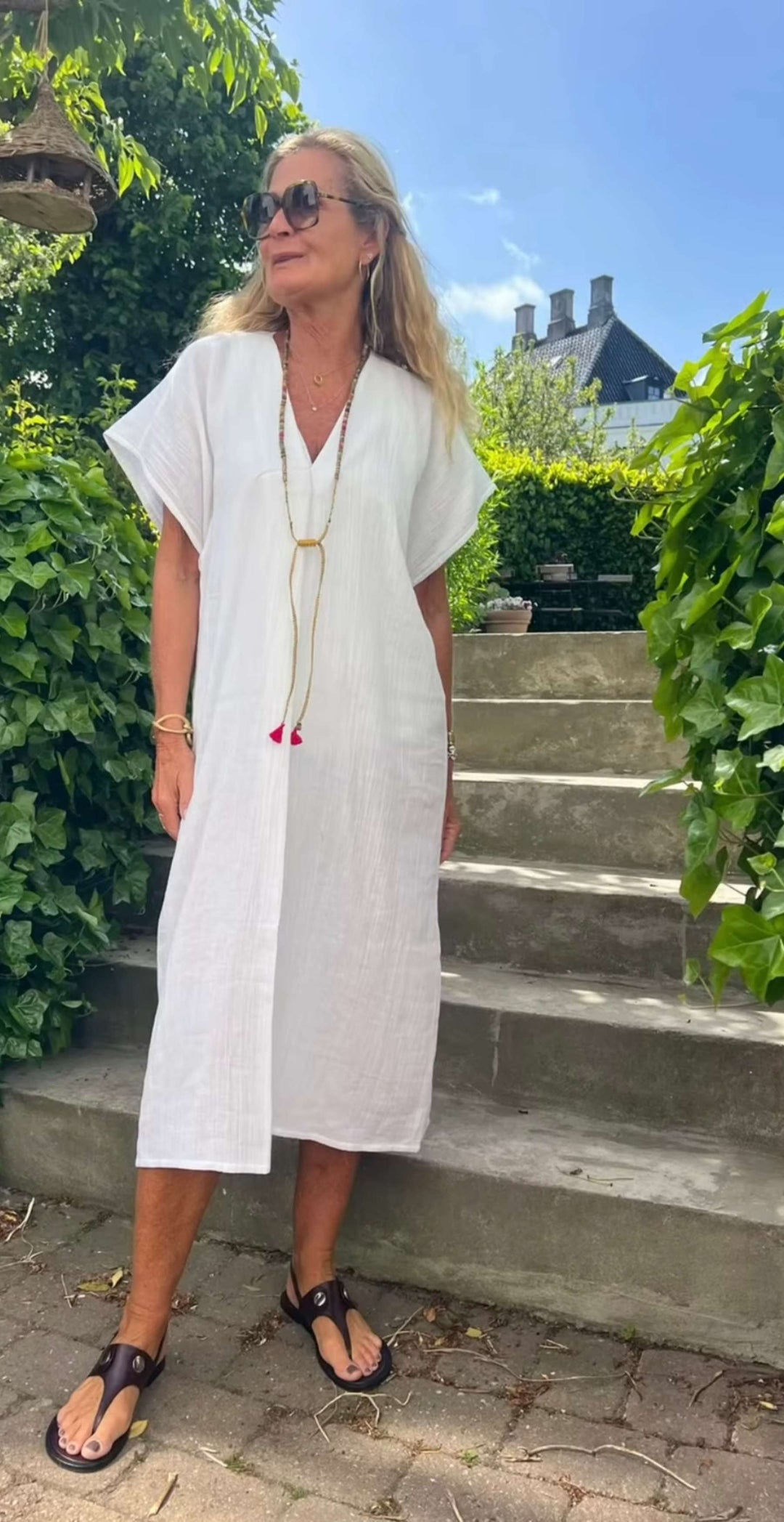 Wauw - Stella - kaftan - Paper white