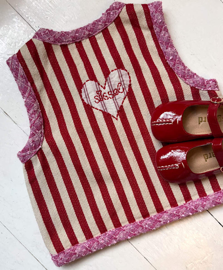 Sissel Edelbo - Como Mini Vest - Red Stripes
