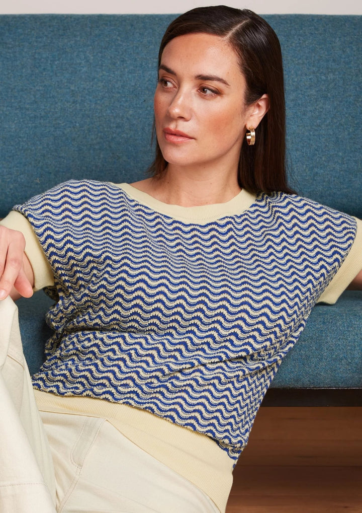 King Louie - Boatneck Top Tide - Bluing