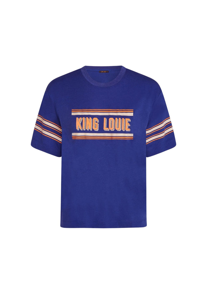 King Louie - Boxy T-shirt - Placement Print - Bluing