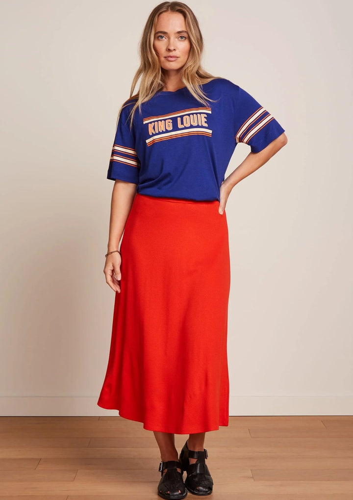 King Louie - Boxy T-shirt - Placement Print - Bluing