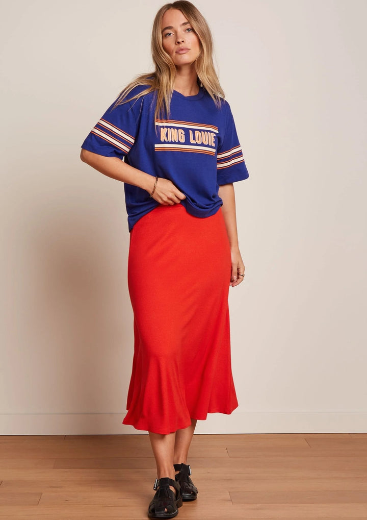 King Louie - Boxy T-shirt - Placement Print - Bluing