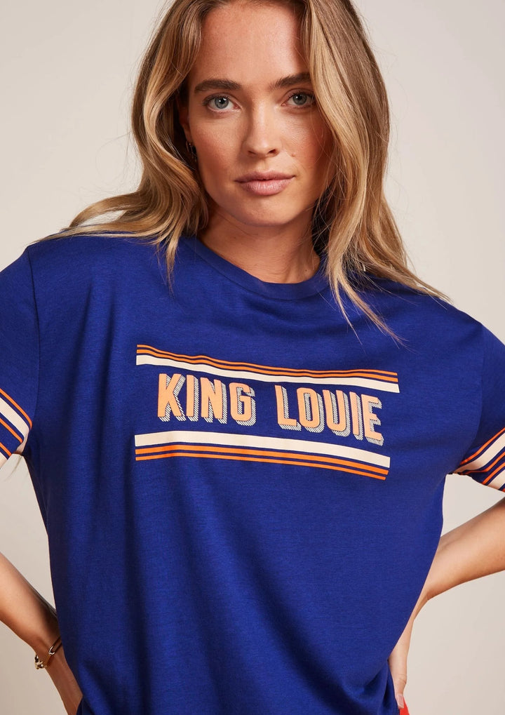 King Louie - Boxy T-shirt - Placement Print - Bluing