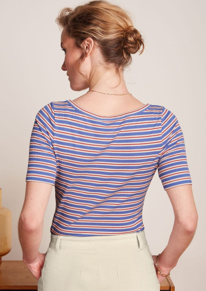 King Louie - Lili tee Surf Stripe - Baja Blue