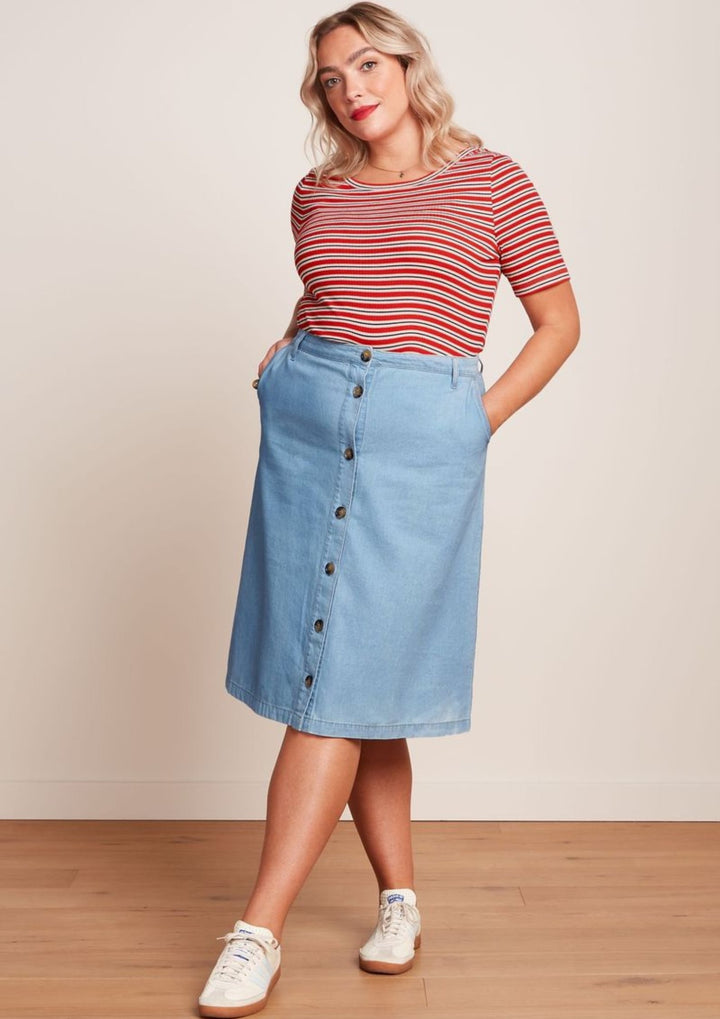 King Louie - Lili tee Surf Stripe - Fire Red