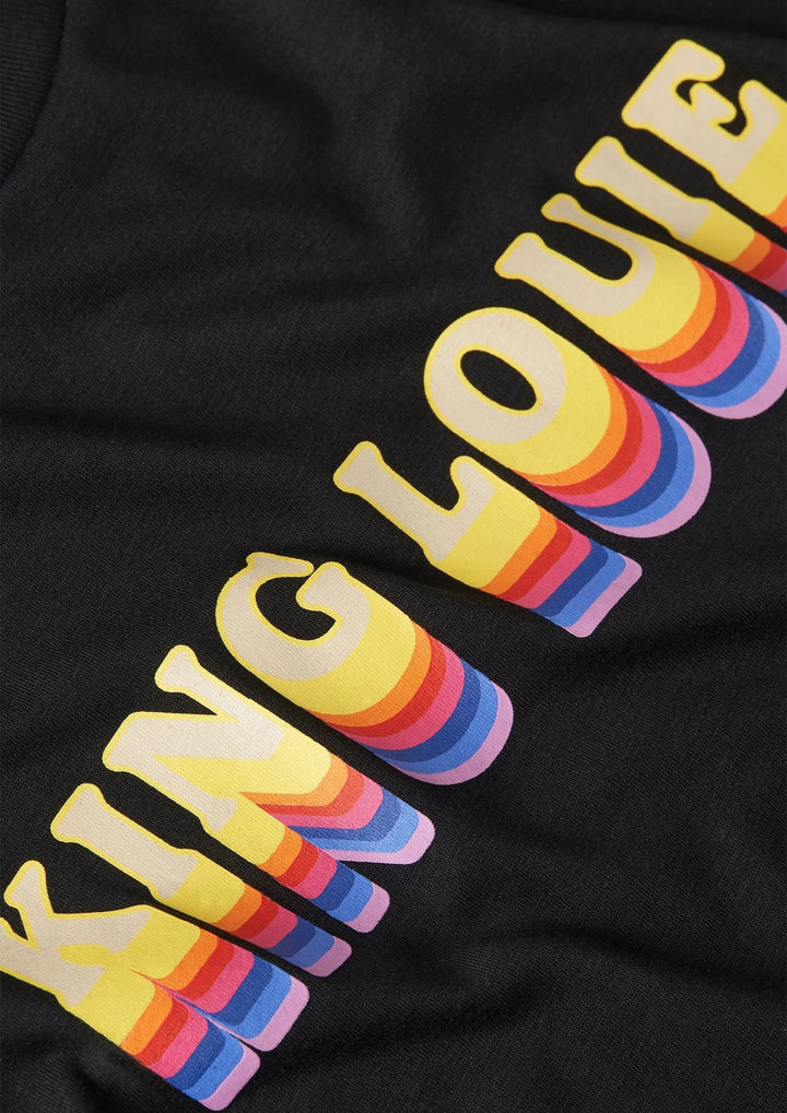 King Louie - Logo T-shirt - Placement Print - Black