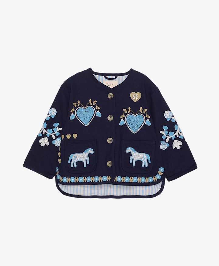 Sissel Edelbo -Maggie Mini Jakke - Navy Horses