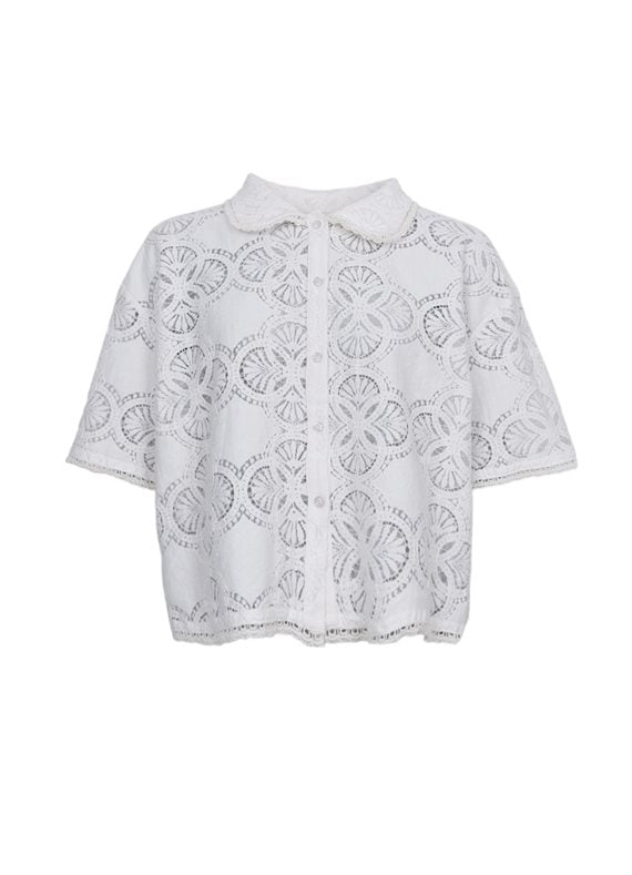 Black Colour - Milos Lace Blouse - Off White
