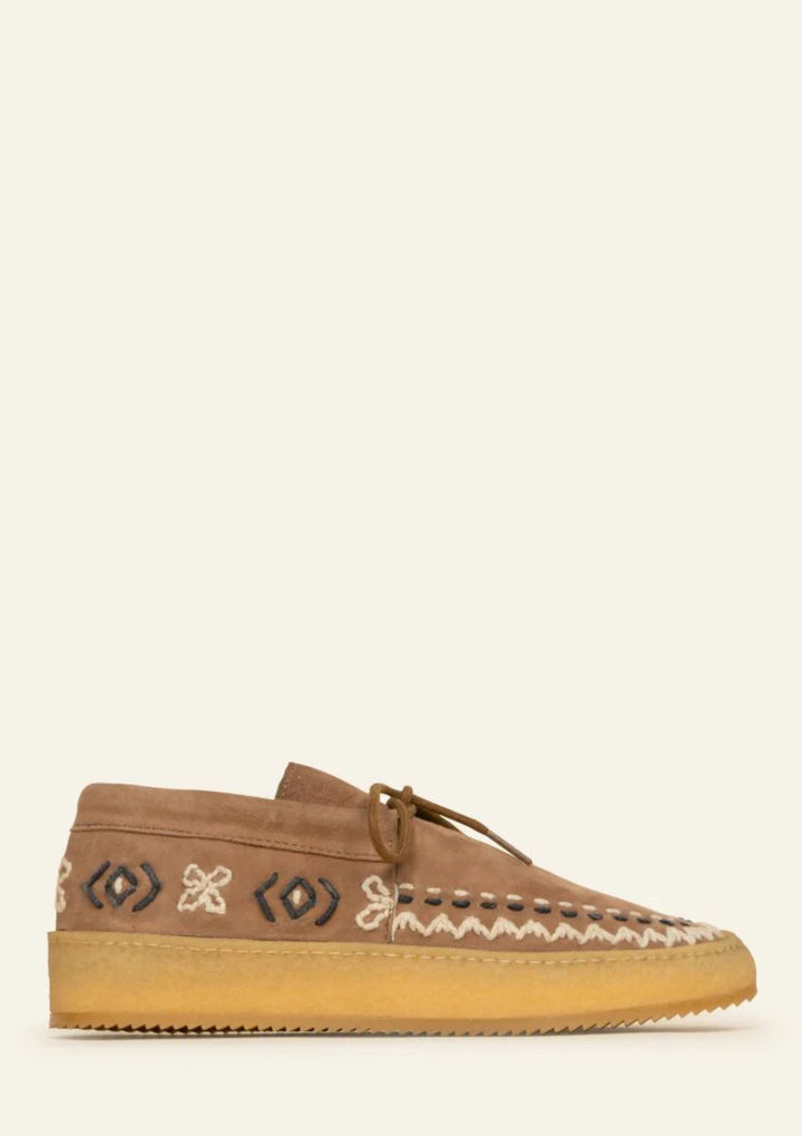 LaidBack - Komo Crepe - Camel Suede - Black/White - Sko