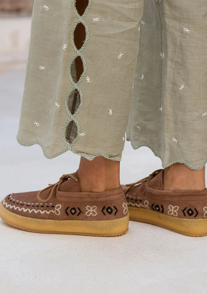 LaidBack - Komo Crepe - Camel Suede - Black/White - Sko