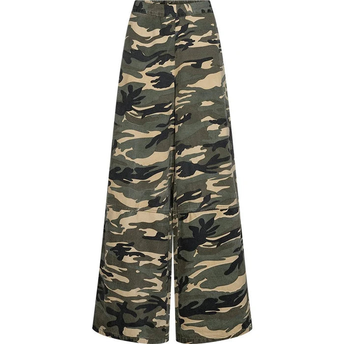 Depeche - Lauren Loose Bukser - Khaki Printed