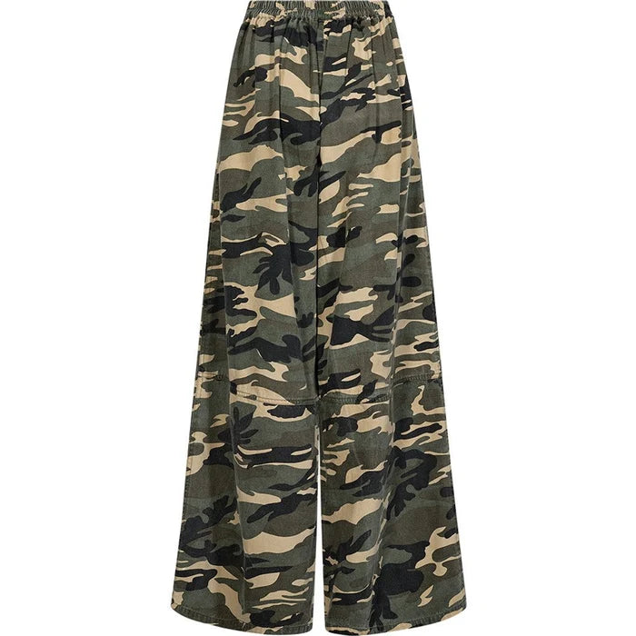 Depeche - Lauren Loose Bukser - Khaki Printed