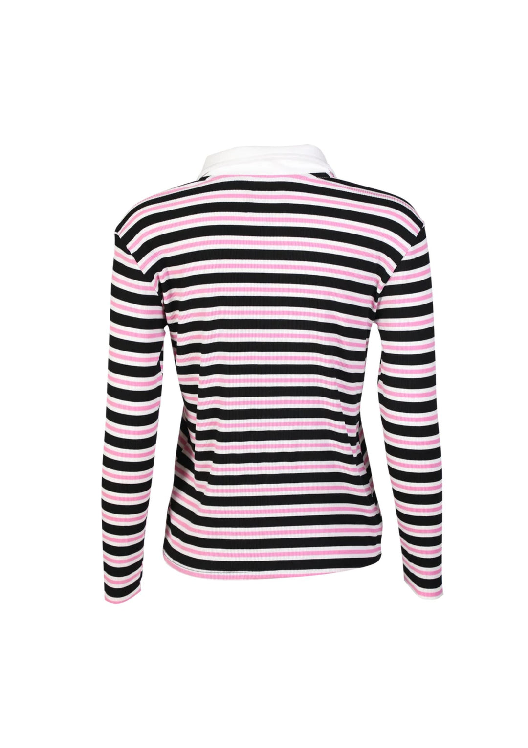 Liberte - Natalia LS  - Polo Blouse - Black Bubblegum - White Stripe