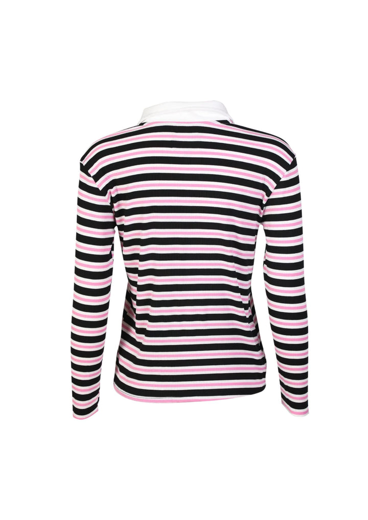 Liberte - Natalia LS  - Polo Blouse - Black Bubblegum - White Stripe