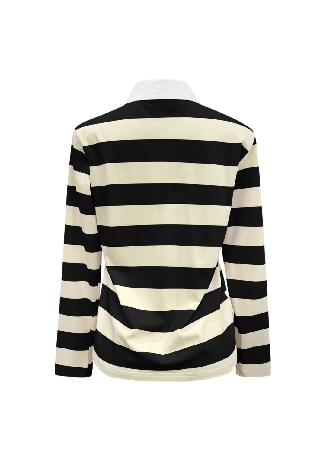 Liberte - Polo LS Shirt - Creamy Black Stripe