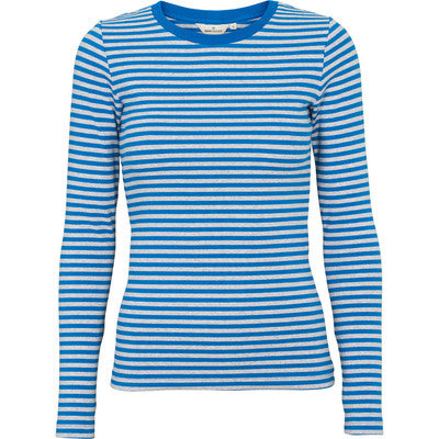 Basic Apparel - Ludmilla LS Tee - Directory blue / Grey melange