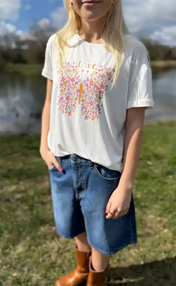 Luxzuz  - Love T-shirt - Cream