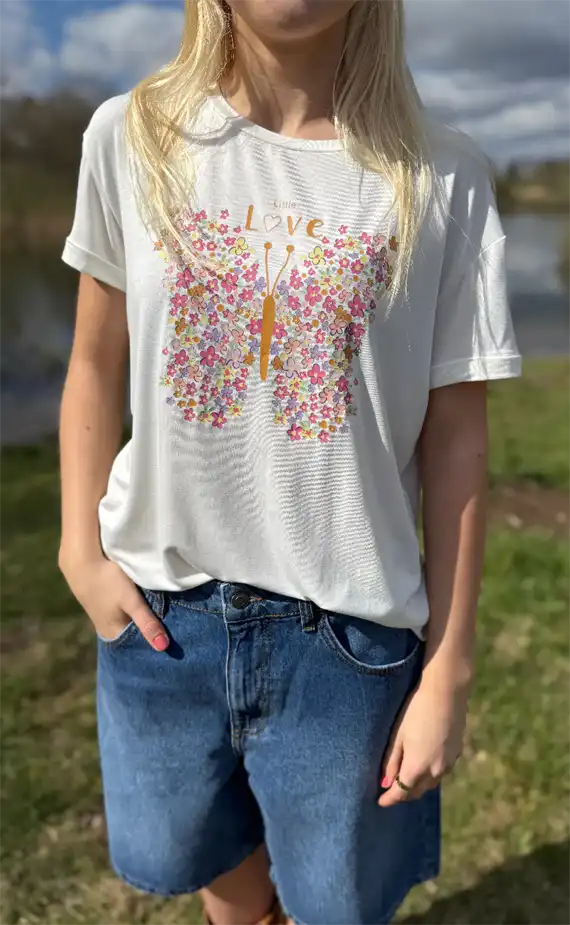 Luxzuz  - Love T-shirt - Cream