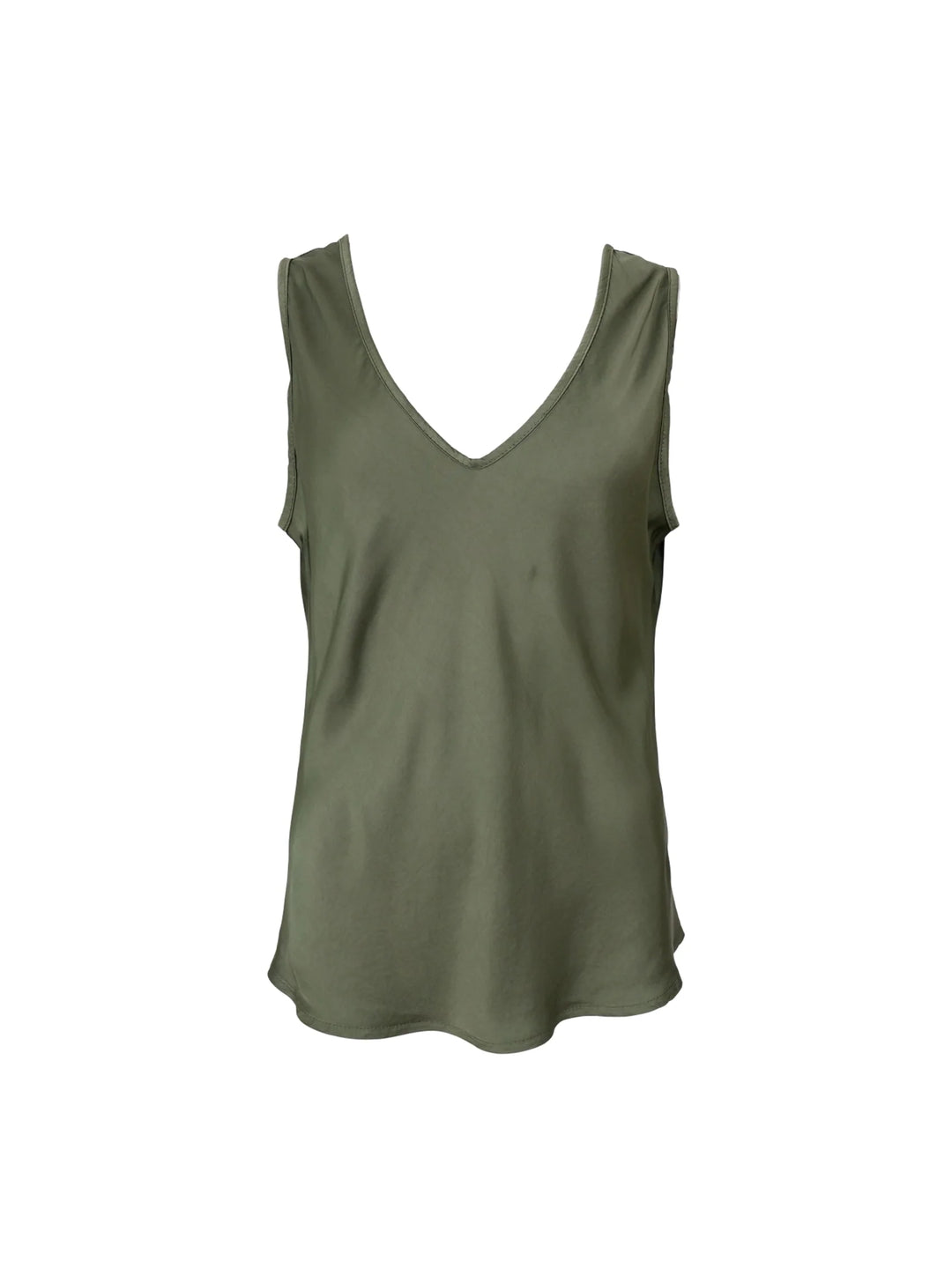 Black Colour - BC Mabel Double V-Neck top - Army