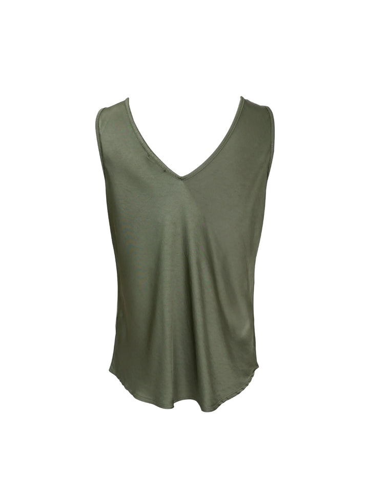 Black Colour - BC Mabel Double V-Neck top - Army