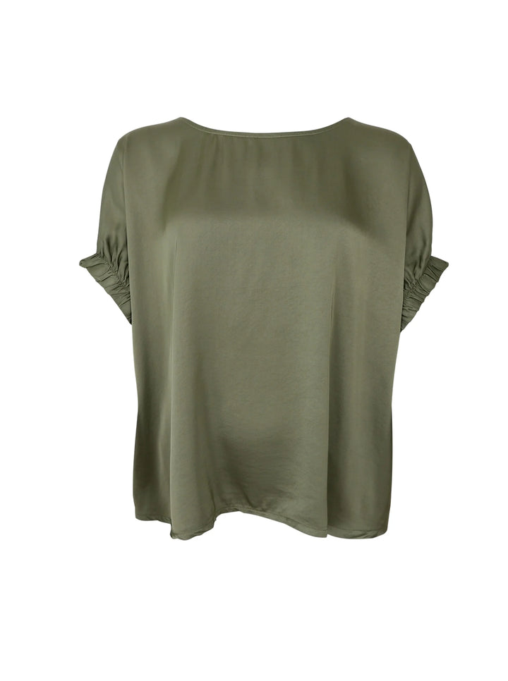 Black Colour - BC Mabel Blouse - Army - Onesize