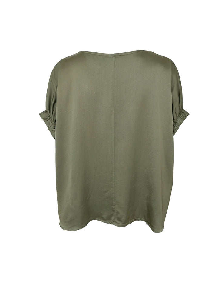 Black Colour - BC Mabel Blouse - Army - Onesize