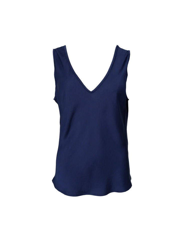 Black Colour - BC Mabel Double V-Neck top - Dark Blue