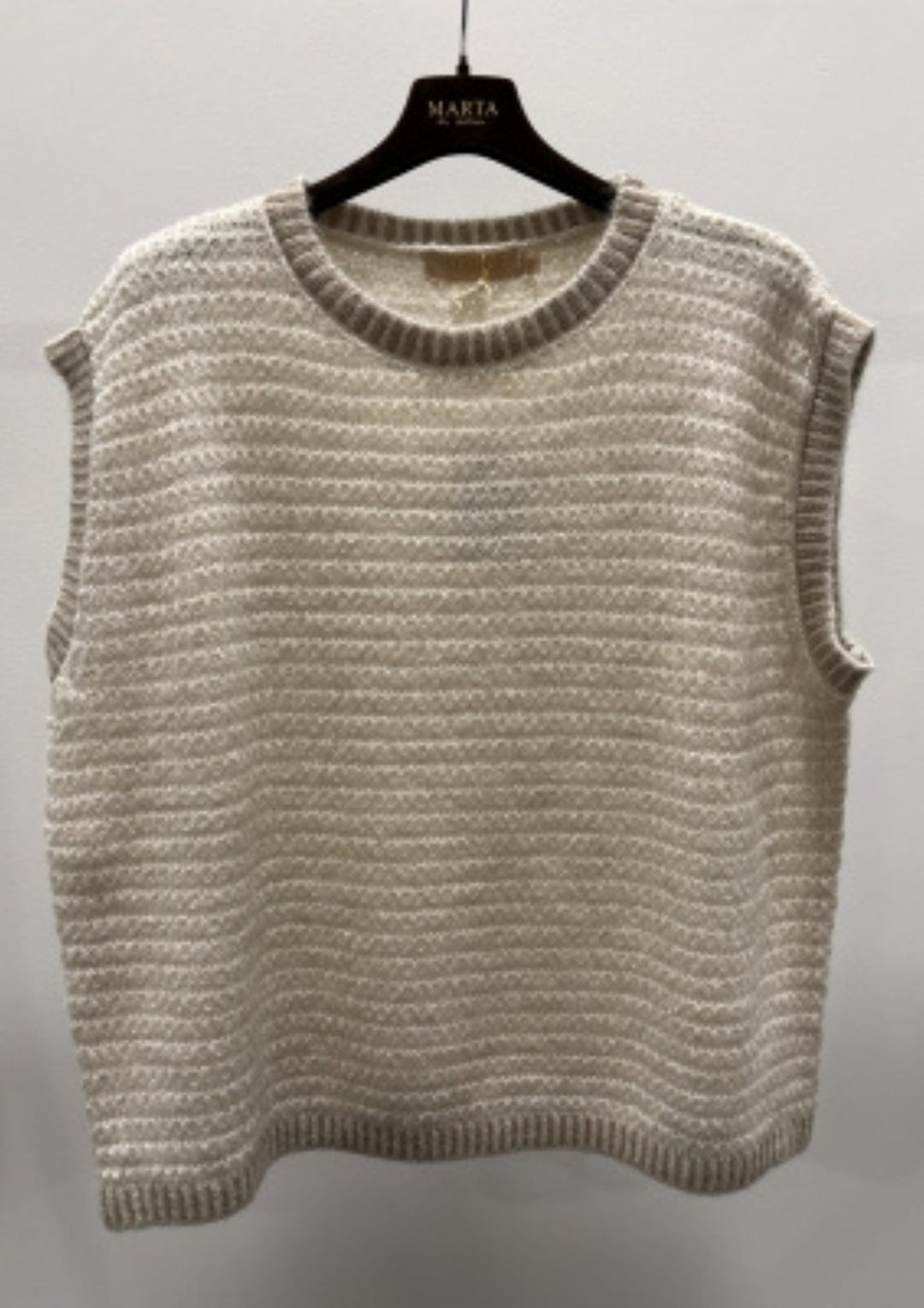 Marta - MdcAntonine Strik Vest - Beige/Light Camel9527 - Onesize