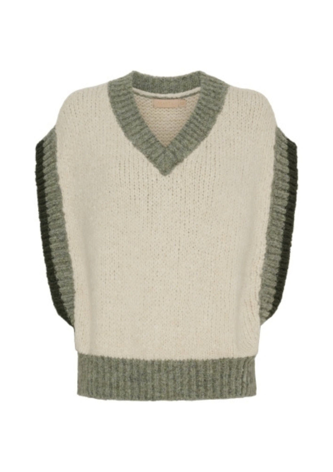 Marta - MdcMie Vest - Beige/Dark kaki - Onesize
