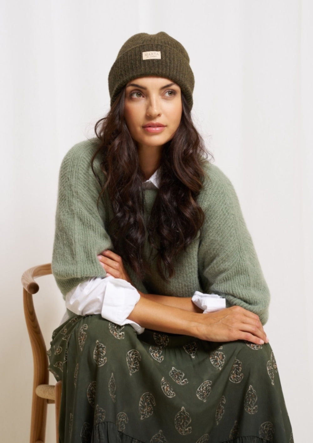 Marta - Rib Beanie Hue - Military - Onesize