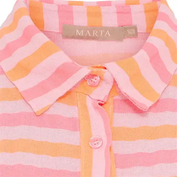 Marta - Virginia Skjorte - Fuxia Stripe - Onesize