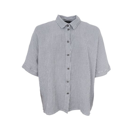 Black Colour - Melina Linen Wing Skjorte - Northern grey
