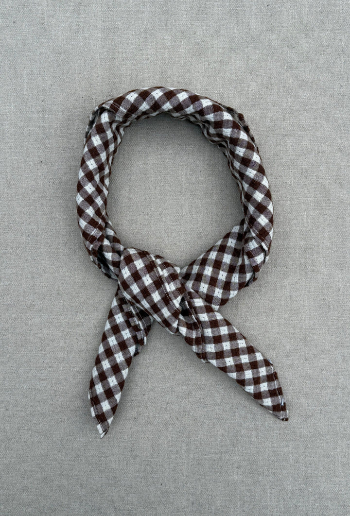 Boii - Meny Check Tørklæde - Brown/Off White - Onesize