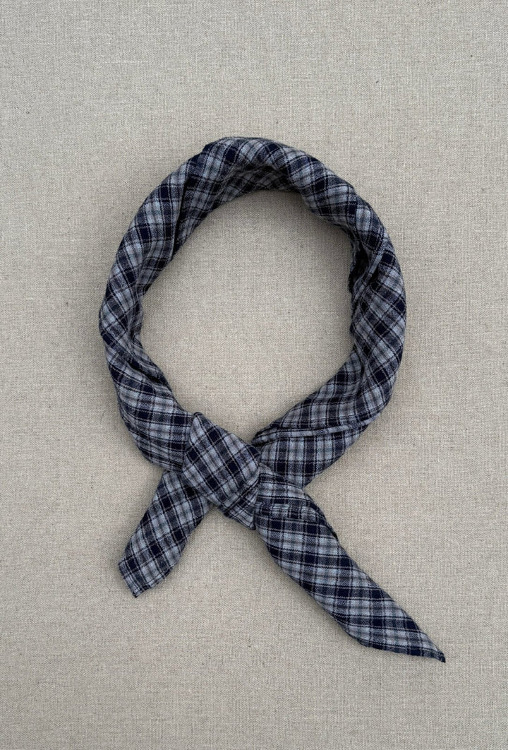 Boii - Meny Check Tørklæde - Grey/Navy - Onesize