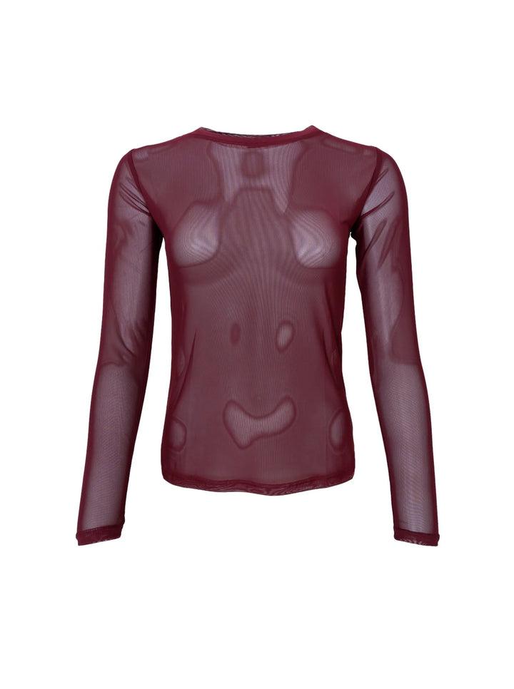 Black Colour - BC Annie Mesh Blouse - Plum
