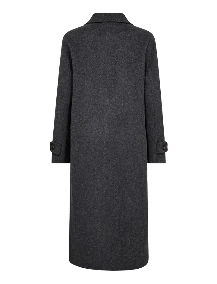 Mos Mosh - Alva Loisa Mock Neck Frakke - Antracite