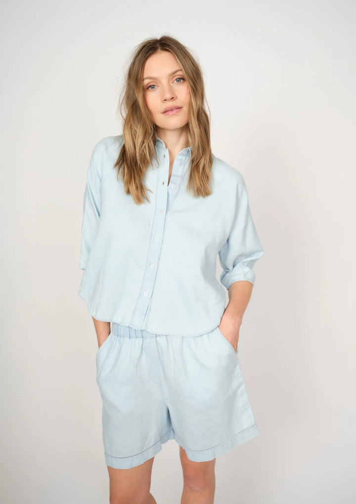 Mos Mosh - Angelina Denim Skjorte - Light Blue Denim