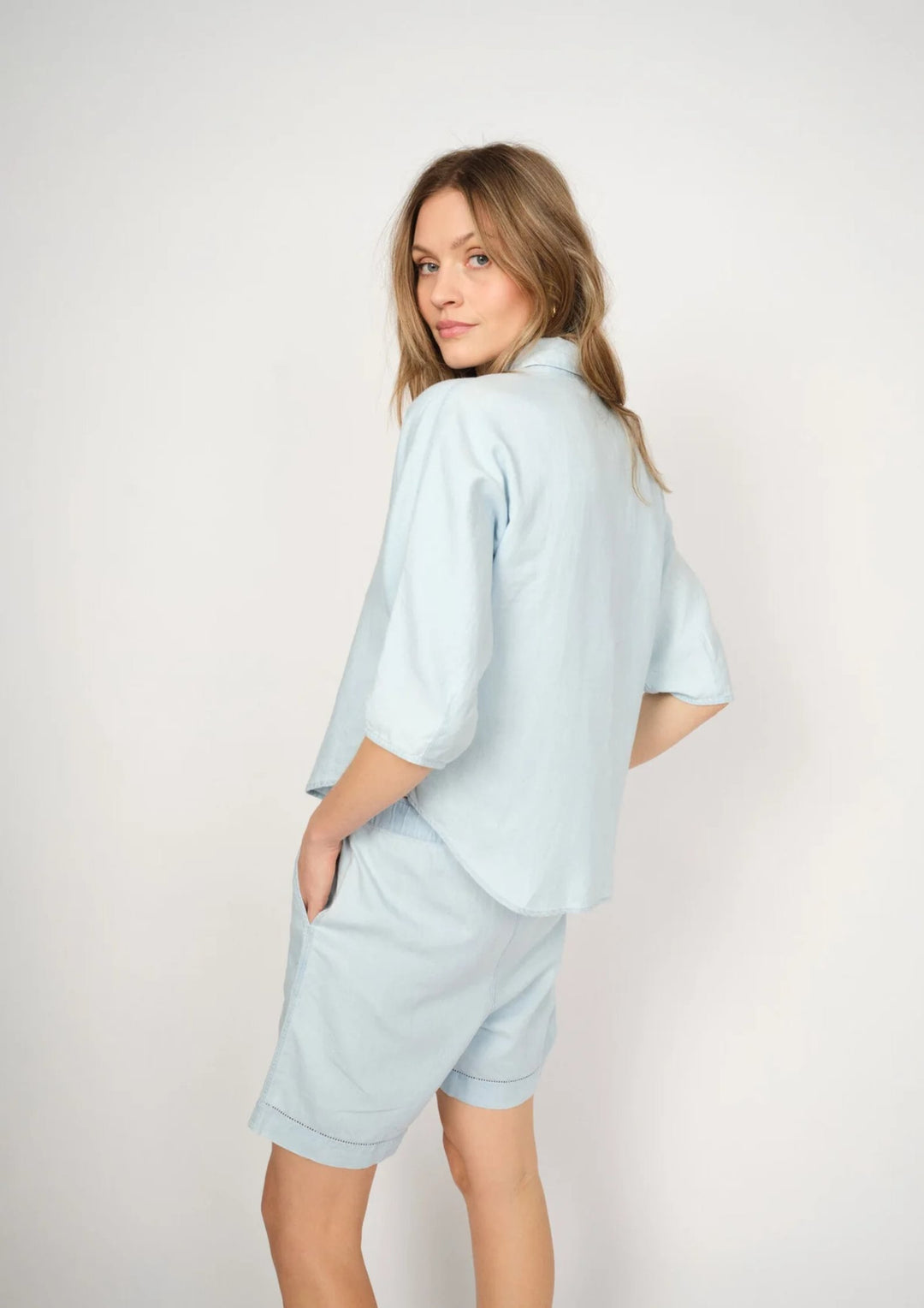 Mos Mosh - Angelina Denim Skjorte - Light Blue Denim