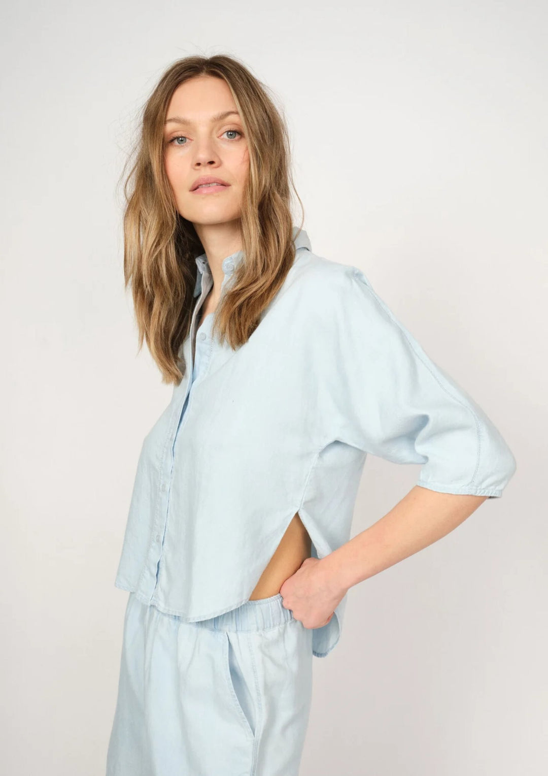 Mos Mosh - Angelina Denim Skjorte - Light Blue Denim