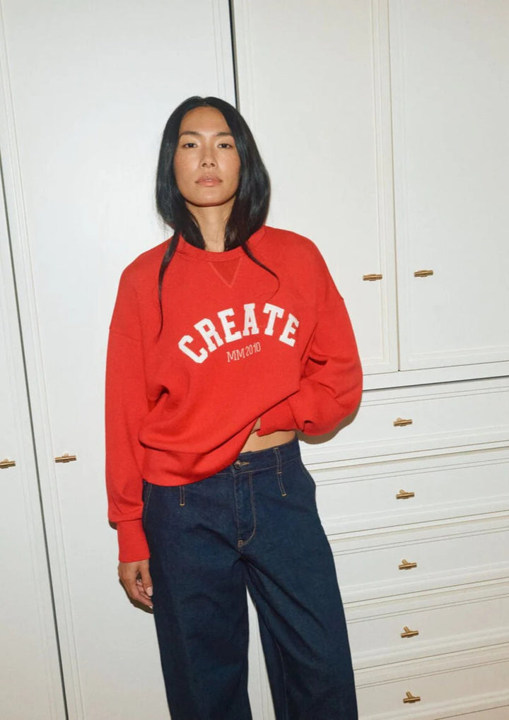 Mos Mosh - Celli O-LS Sweatshirt - Chinese Red