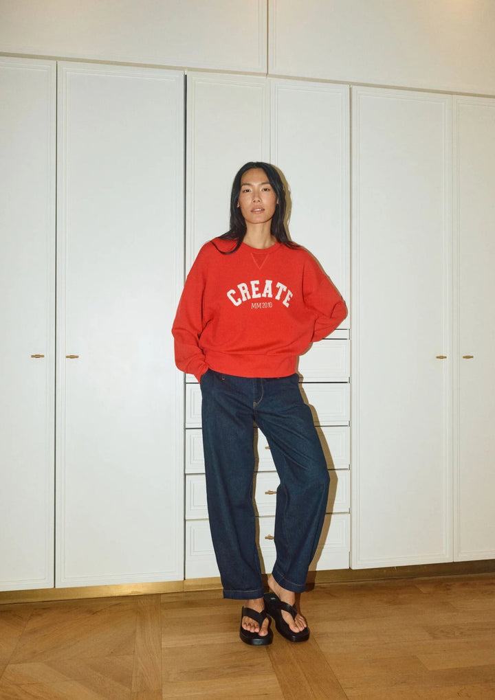 Mos Mosh - Celli O-LS Sweatshirt - Chinese Red
