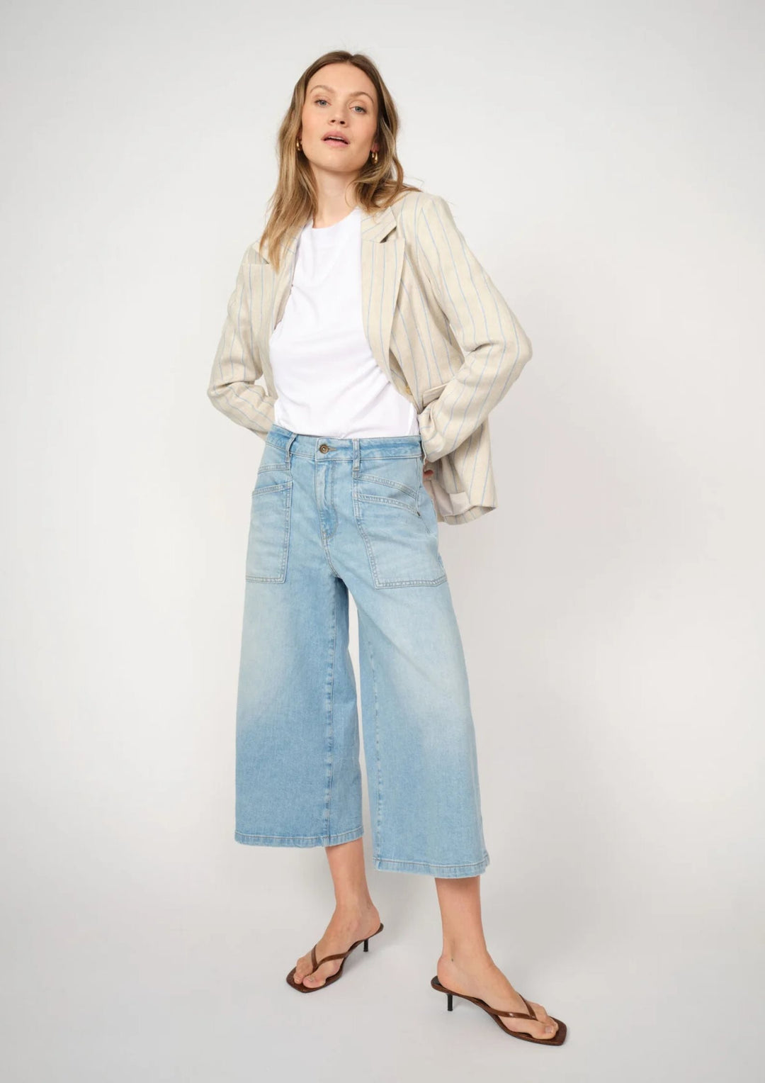Mos Mosh - Culotte Sagai Jeans - Light Blue - Capri