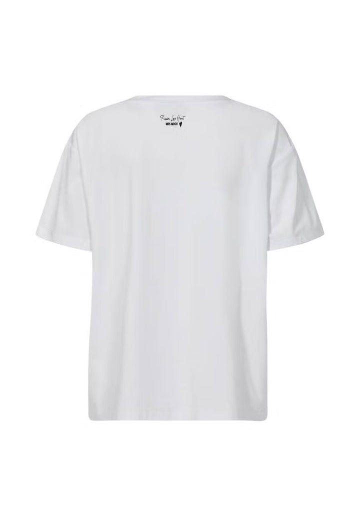 Mos Mosh - Dala O-SS - Basic T-shirt - Ecru